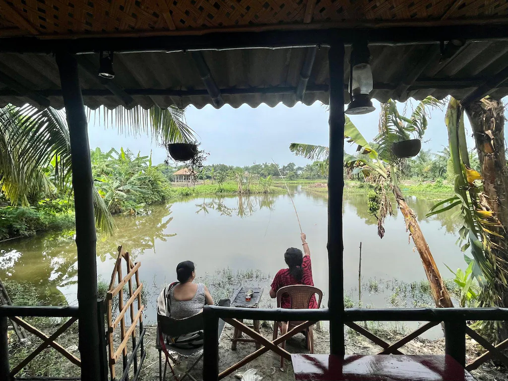 Natural pond view from cottages